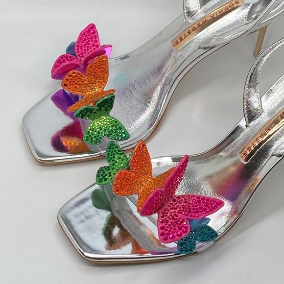 Sophia Webster Vanessa Embellished Butterfly Slingback Sandals size 38 - Picture 6 of 13